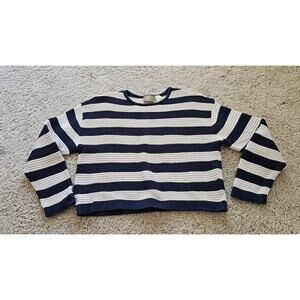 Liz Claiborne  Striped‎ Cotton Knit Sweater Medium Nautical Vintage